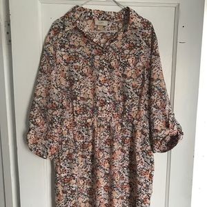 LOFT Floral Button-Up Dress